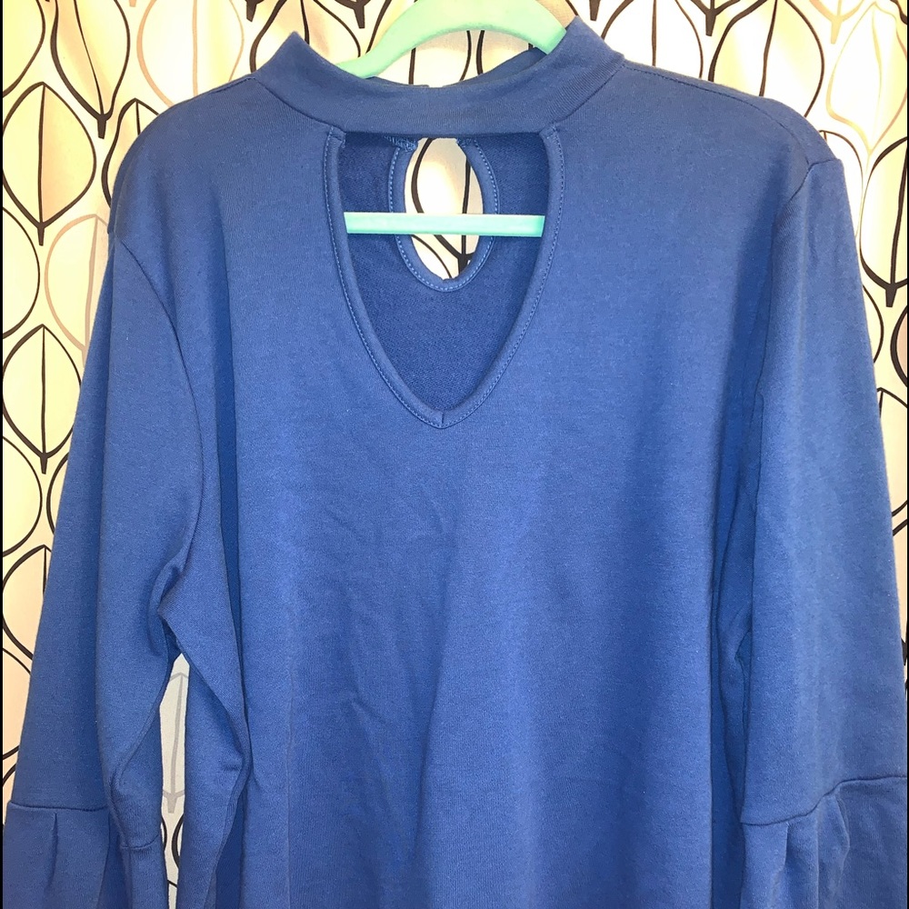 Lane Bryant Blue Keyhole Top